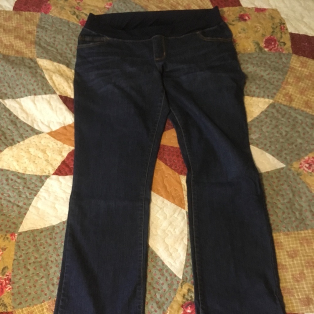 Liz Lange Maternity dark jeans with low waste band